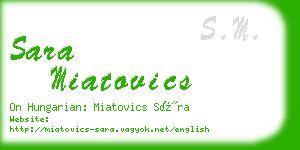 sara miatovics business card